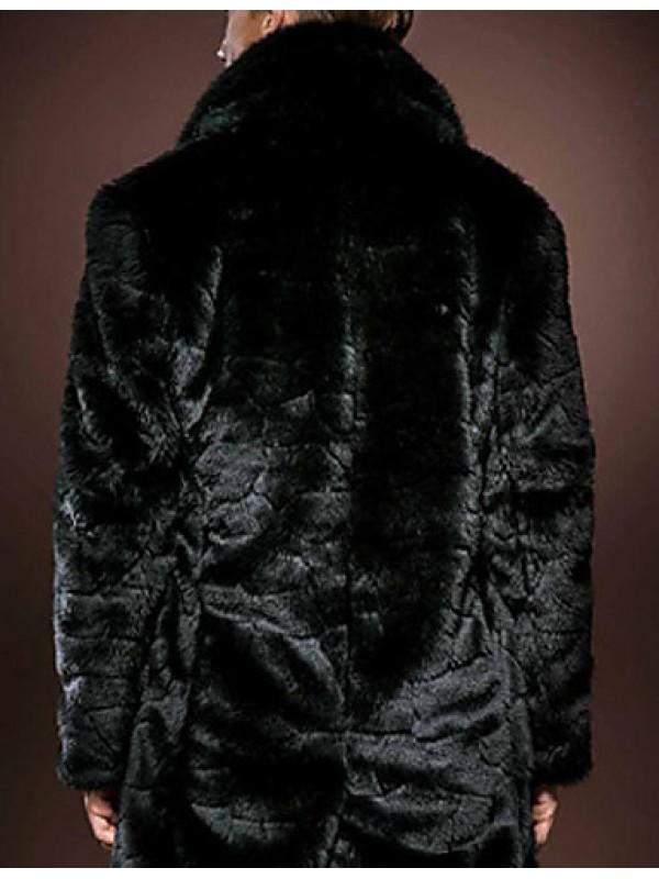 Men Faux Fur Outerwear , Lined